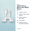 CABLE USB-A A MICRO-USB 1 METRO BLANCO - características principales