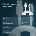 CABLE USB-A A MICRO-USB 1 METRO BLANCO - resumen de atributos
