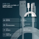 CABLE USB-A A USB-C 1 METRO BLANCO - resumen de atributos