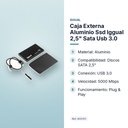 CAJA EXTERNA ALUMINIO SSD IGGUAL 2,5" SATA USB 3.0 - características principales