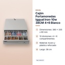 CAJÓN PORTAMONEDAS IGGUAL IRON-10W 38CM 4+6 BLANCO - características principales