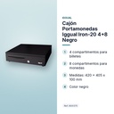 CAJÓN PORTAMONEDAS IGGUAL IRON-20 4+8 NEGRO - características principales