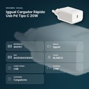 IGGUAL CARGADOR RÁPIDO USB PD TIPO C 20W - resumen de atributos