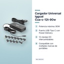CARGADOR UNIVERSAL IGGUAL CUA-C-12T-90W - características principales