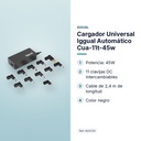 CARGADOR UNIVERSAL IGGUAL AUTOMÁTICO CUA-11T-45W - características principales