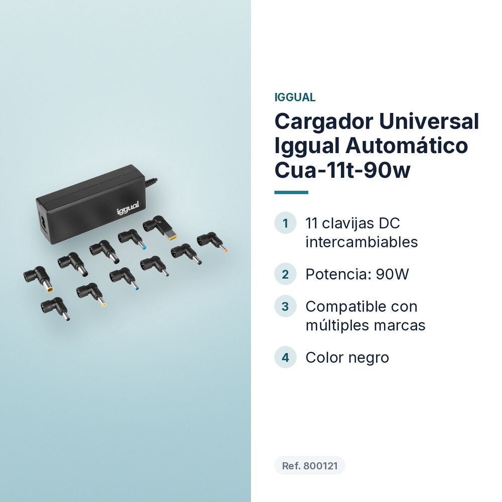 CARGADOR UNIVERSAL IGGUAL AUTOMÁTICO CUA-11T-90W - características principales