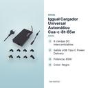 IGGUAL CARGADOR UNIVERSAL AUTOMÁTICO CUA-C-8T-65W - características principales