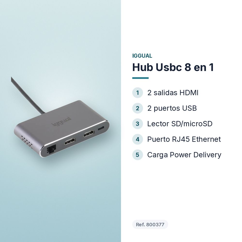 HUB USBC 8 EN 1 - características principales