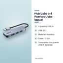 HUB USBA A 4 PUERTOS USBA IGGUAL  - características principales