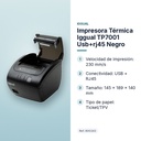 IMPRESORA TÉRMICA IGGUAL TP7001 USB+RJ45 NEGRO - características principales
