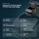 IMPRESORA TÉRMICA IGGUAL TP7001 USB+RJ45 NEGRO - resumen de atributos