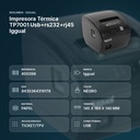 IMPRESORA TÉRMICA TP7001 USB+RS232+RJ45 IGGUAL  - resumen de atributos