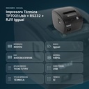 IMPRESORA TÉRMICA TP7001 USB + RS232 + RJ11 IGGUAL  - resumen de atributos
