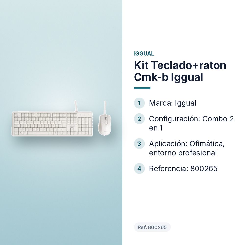 KIT TECLADO+RATON CMK-B IGGUAL - características principales