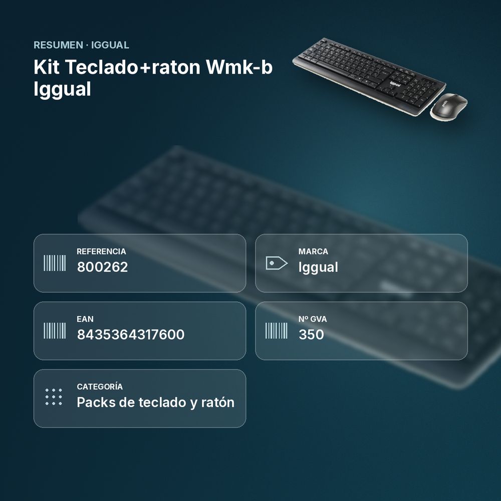 KIT TECLADO+RATON WMK-B IGGUAL - resumen de atributos