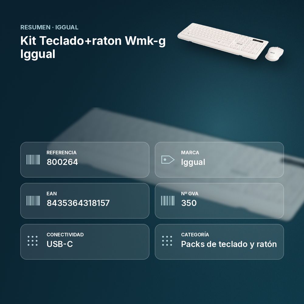 KIT TECLADO+RATON WMK-G IGGUAL - resumen de atributos