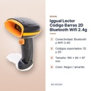 IGGUAL LECTOR CÓDIGO BARRAS 2D BLUETOOTH WIFI 2.4G - características principales