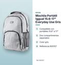 MOCHILA PORTÁTIL IGGUAL  15.6-17" EVERYDAY USE GRIS - características principales