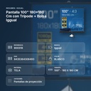 PANTALLA 100" 180X180 CM CON TRÍPODE + BOLSA IGGUAL  - resumen de atributos