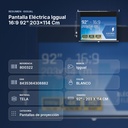 PANTALLA ELÉCTRICA IGGUAL 16:9 92" 203X114 CM - resumen de atributos