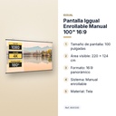 PANTALLA IGGUAL ENROLLABLE MANUAL 100" 16:9 - características principales