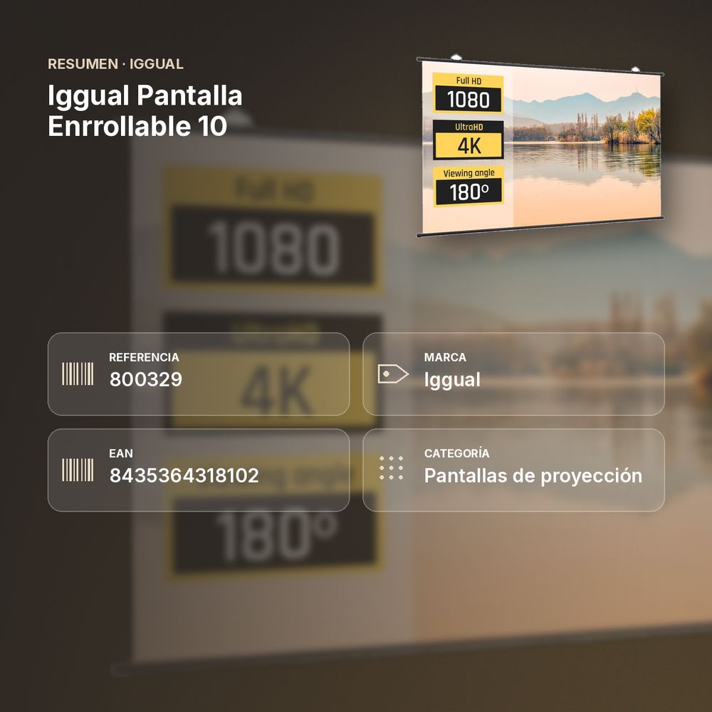 IGGUAL PANTALLA ENRROLLABLE 10 - resumen de atributos