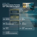 PANTALLA EXTERIOR PORTABLE 120" 265X149 CM IGGUAL  - resumen de atributos