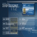 PANTALLA MANUAL IGGUAL 4:3 112" 200X200 CM - resumen de atributos