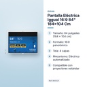 PANTALLA ELÉCTRICA IGGUAL  16:9 84" 184×104 CM - características principales