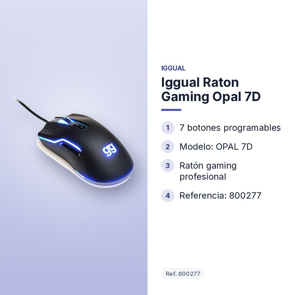 IGGUAL RATON GAMING OPAL 7D - características principales
