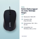 RATÓN ÓPTICO IGGUAL  XS-KIDS-1600DPI NEGRO - características principales
