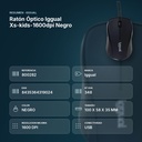 RATÓN ÓPTICO IGGUAL  XS-KIDS-1600DPI NEGRO - resumen de atributos