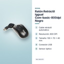RATÓN RETRÁCTIL IGGUAL COM-BASIC-800DPI NEGRO - características principales