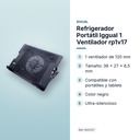 REFRIGERADOR PORTÁTIL IGGUAL 1 VENTILADOR RP1V17 - características principales
