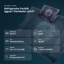 REFRIGERADOR PORTÁTIL IGGUAL 1 VENTILADOR RP1V17 - resumen de atributos