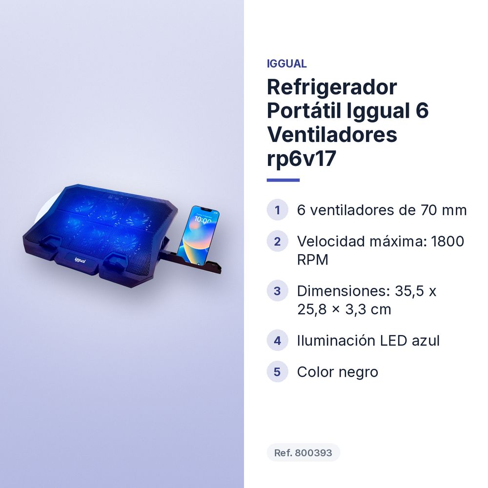 REFRIGERADOR PORTÁTIL IGGUAL 6 VENTILADORES RP6V17 - características principales