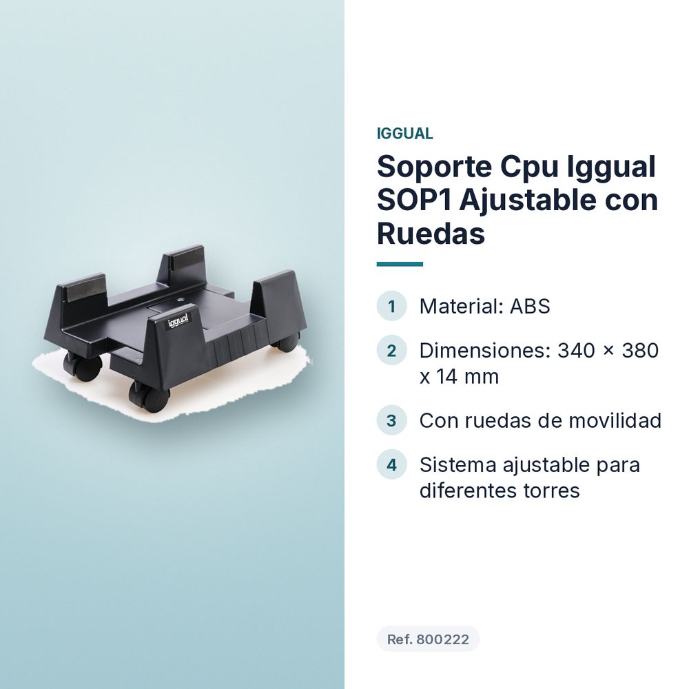 SOPORTE CPU IGGUAL SOP1 AJUSTABLE CON RUEDAS - características principales