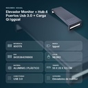 ELEVADOR MONITOR + HUB 4 PUERTOS USB 3.0 + CARGA QI IGGUAL - resumen de atributos
