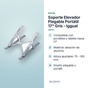 SOPORTE ELEVADOR PLEGABLE PORTÁTIL 17" GRIS - IGGUAL  - características principales