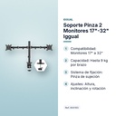 SOPORTE PINZA 2 MONITORES 17"-32" IGGUAL - características principales