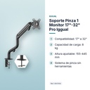  SOPORTE PINZA 1 MONITOR 17"-32" PRO IGGUAL - características principales