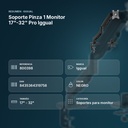 SOPORTE PINZA 1 MONITOR 17"-32" PRO IGGUAL - resumen de atributos