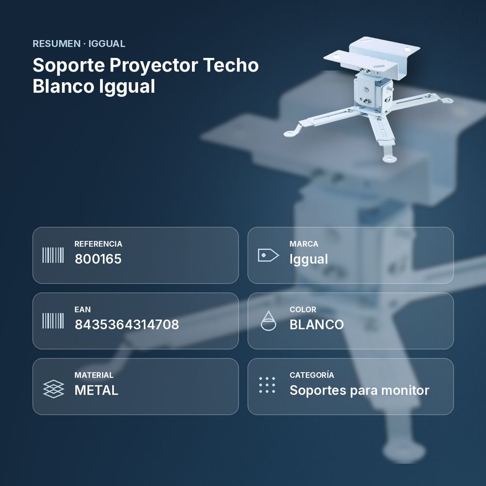 SOPORTE PROYECTOR TECHO BLANCO IGGUAL - resumen de atributos