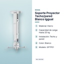 SOPORTE PROYECTOR TECHO/PARED BLANCO IGGUAL - características principales