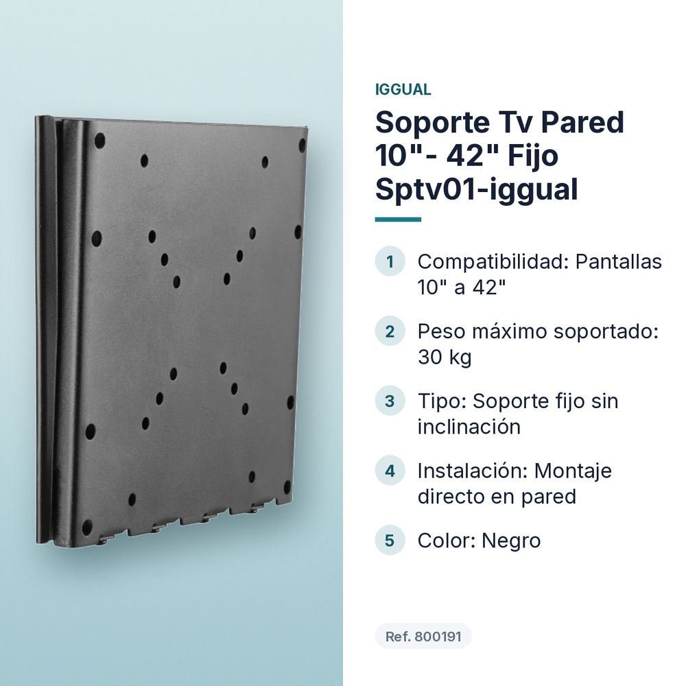 SOPORTE TV PARED 10"- 42" FIJO SPTV01-IGGUAL  - características principales