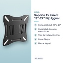 SOPORTE TV PARED 13"-27" FIJO IGGUAL - características principales