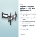 SOPORTE TV PARED IGGUAL 37"-75" FULL MOTION SPTV13 - características principales