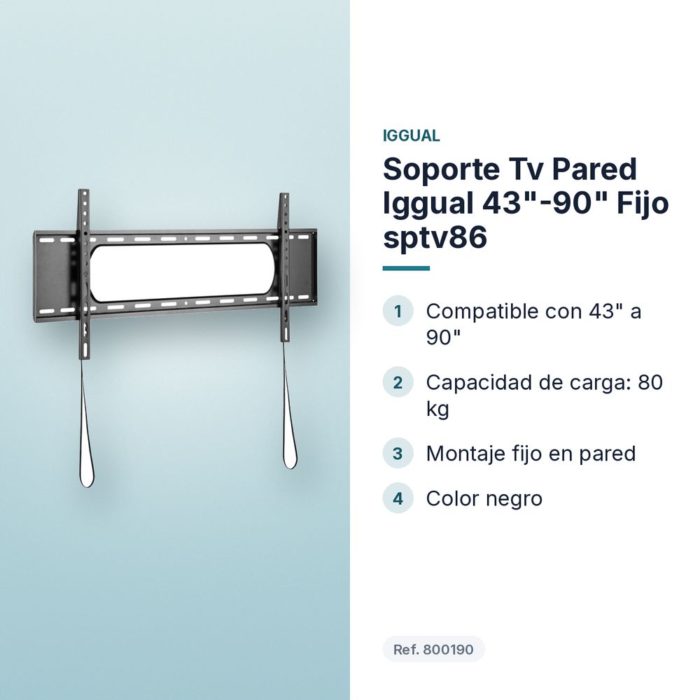 SOPORTE TV PARED IGGUAL 43"-90" FIJO SPTV86 - características principales