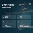 SOPORTE SOBREMESA 2 MONITORES 13"-32" SSM02 IGGUAL - resumen de atributos