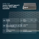 SWITCH GIGABIT IGGUAL 5 PUERTOS 1000 MBPS GES5000 - resumen de atributos